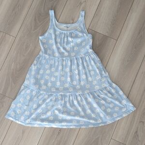 Old Navy Girls Light Blue Floral Tiered Tank Dress